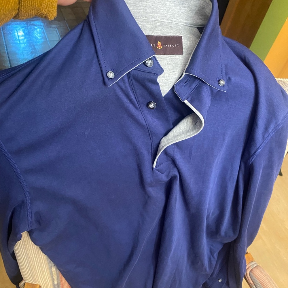 Robert Talbott Polo Button Down Size Medium Blue/… - image 1